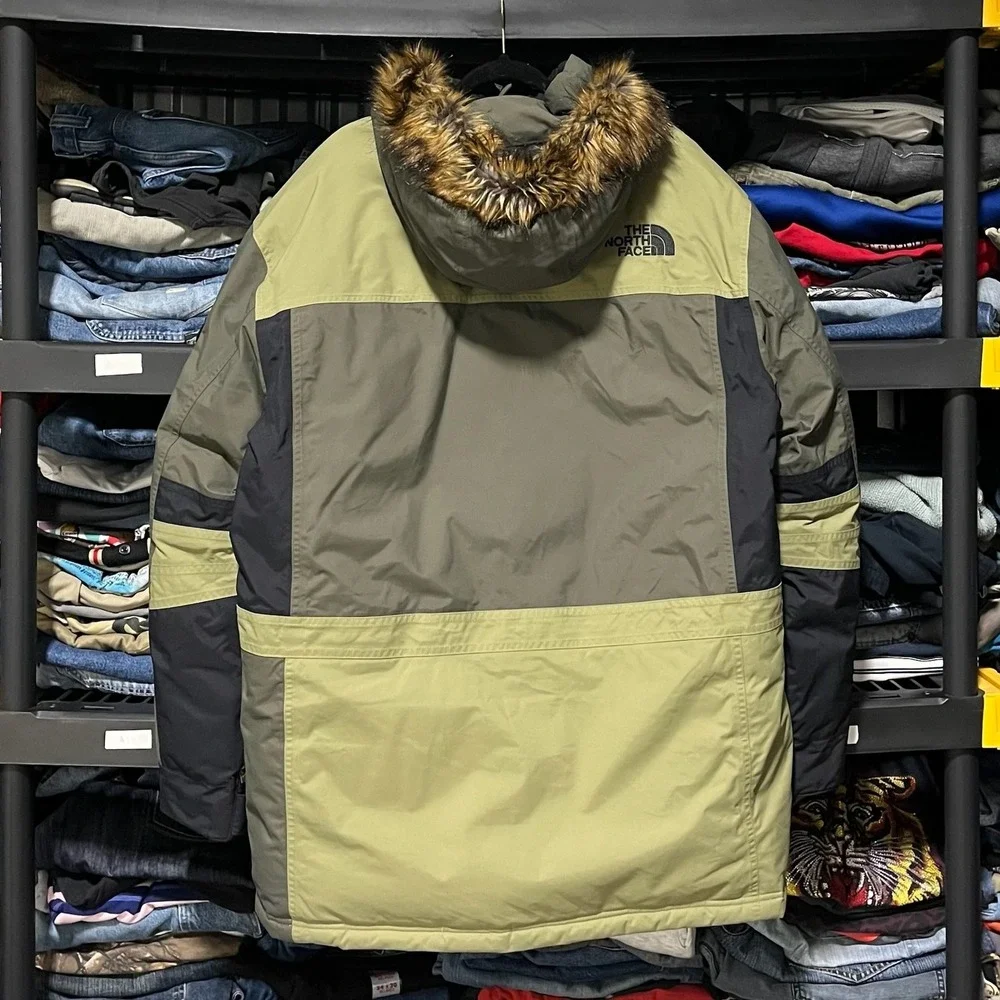 The North Face Parka‎ 550 Down Jacket McMurdo Parka Fur Hood Size XL Green
